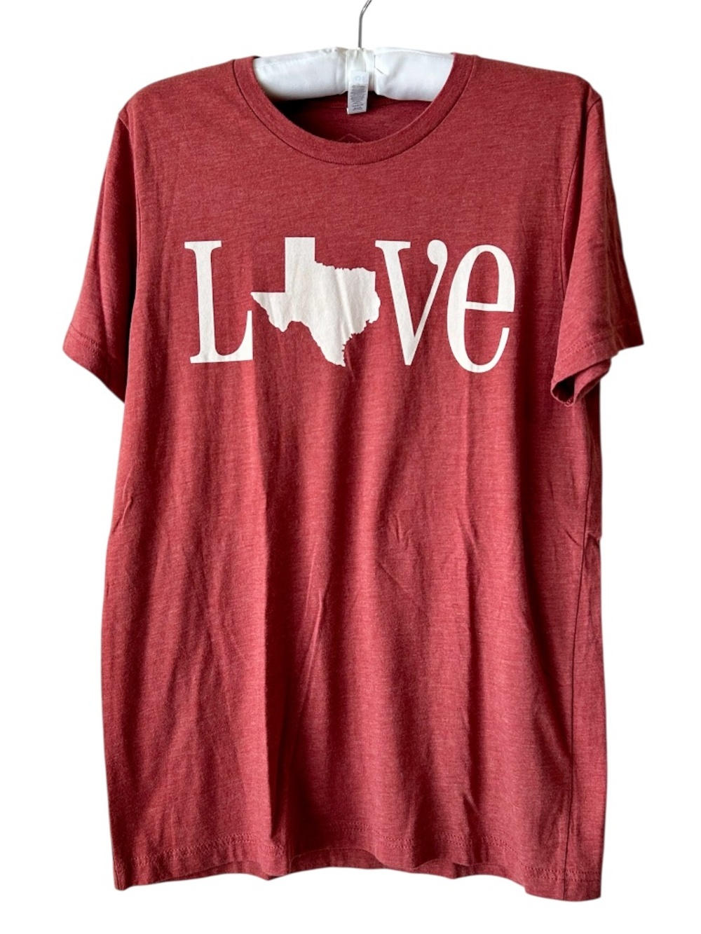 Love Texas T-shirt Burnt Orange White Charlie Southern CS Canvas Medium